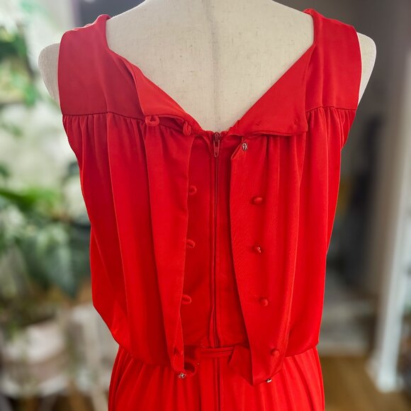 Vintage 1970s Ayres Unlimited Red Maxi Dress | Greek Goddess | Size 10 - Picture 9 of 16